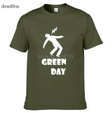 Новинка, зеленая футболка с принтом на день, Мужская модная хлопковая футболка с коротким рукавом и круглым вырезом, повседневные топы, подарок на день рождения, футболки 2024 - купить недорого