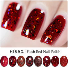 HNUIX 7ml UV Gel nail polish Red glitter glitter soak UV Gel color varnish nail polish DIY varnish Nail art Gel lacquer 2024 - купить недорого