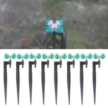 4Pcs 4-Head Green Round Atomizing Nozzle Irrigation Sprinkler Cross Misting Nozzle Support Spike Watering Sprinklers 2024 - buy cheap