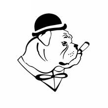 Car Sticker English Bulldog Dog Hat Gentleman Cigar Car Decoration Decals Suitable for Various Models Black/white, 16cm*15cm 2024 - buy cheap