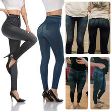 Miss moly-calça legging feminina slim, jeans falso, sexy, com estampa, casual, justa, fitness, verão 2024 - compre barato