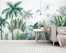 Обои для фото в стиле ретро, тропический лес, попугай, пальма, гостиная, Настенные обои для стен 3 d 2024 - купить недорого