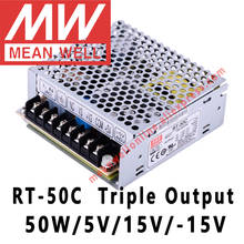 Mean Well-fuente de alimentación conmutada, dispositivo con Triple salida, 5V/15V/-15V CA/CC 50W, tienda en línea meanwell, RT-50C 2024 - compra barato
