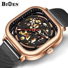 2019 New BIDEN ROSE Mesh Belt Fashion Mechanical Mens Watches Top Brand Luxury Waterproof Automatic Wristwatch Relogio Masculino 2024 - buy cheap