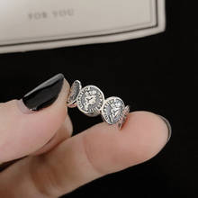 Kine anéis de prata esterlina 925 para mulheres, moeda vintage rainha tailandesa, personalidade, joias finas punk rock 2024 - compre barato