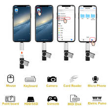 Adaptador OTG de iluminación a USB 3,0 para iPad, convertidor de cámara, tarjeta SD, disco U, ratón, Conector de teclado para iPhone 12, 11, XS, MAX, XR, X 2024 - compra barato