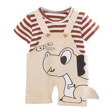 Baywell Summer Baby Boys Clothes Set Striped + T-shirt Dinosaur Overalls Infant Outfits Kids Children Clothing Suit 2PCS 2024 - buy cheap