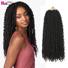 18inch Pre Passion Twist Crochet Hair Long Bohemia Synthetic Ombre Fluffy Curly Crochet Braids Hair Extensions Hair Expo City 2024 - buy cheap