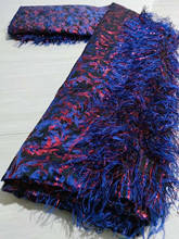 Модная африканская позолоченная кружевная ткань, кружево с перьями, Высококачественная французская жаккардовая кружевная ткань для нигеривечерние PY20108 2024 - купить недорого