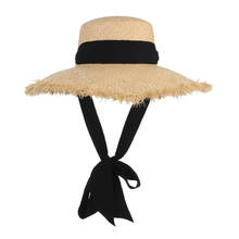 Hechos a mano nuevos armadura de rafia sombrero de paja para las mujeres de ala ancha Floppy sombrero de sol de verano sombreros de señora playa gorra con correa de moda 2024 - compra barato