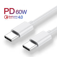 Кабель PD 60 Вт с USB C на USB C QC4.0 3,0 для быстрой зарядки Macbook iPad Samsung Xiaomi 9, кабель Type C, провод передачи данных, шнур 2024 - купить недорого