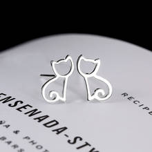 High Quality 100% 925 Sterling Silver Earring Fashion Cute Cat Stud Earrings Gift For Women Girls Sterling-silver-jewelry 2024 - buy cheap