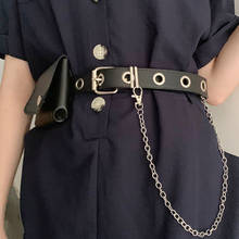 Cinturón de estilo Punk para mujer, cinturón de moda con hebilla de Pin, cadena de cintura de cuero PU, Harajuku, vestido de jeans, accesorios para bolso, 2021 2024 - compra barato