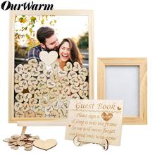 Wedding Guest Book Signature Guest Books Custom Wedding Wood Frame Country Wedding Decor Weeding Decoration for Wedding Table 2024 - buy cheap