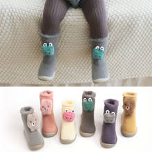 Новинка, детская обувь, Осень-зима, мультяшная детская обувь для малышей, прошитая вручную, мультяшная кукла, детские Нескользящие носки, обувь для младенцев 2024 - купить недорого