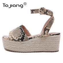 Sandalias de cuña con hebilla simple que combinan con todo para verano, zapatos de gladiador de moda de estilo romano de Ta Jiang, T616-6 2024 - compra barato