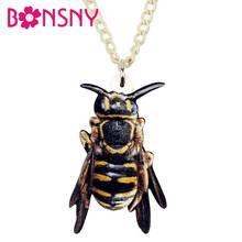 Bonsny-collar acrílico de abeja de miel de Anime, Gargantilla colgante, joyería de insectos, chica, señora, adolescente, Charm, decoración para fiesta, regalo 2024 - compra barato