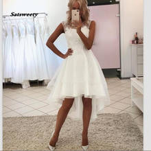 High Low Wedding Dresses vestidos de novia Lace Appliques Sexy Beach Bridal Gowns White/Ivory 2024 - buy cheap