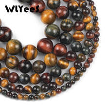 WLYeeS Round Natural Multicolor Tiger Eye Stone  Loose Beads For Jewelry Making 4 6 8 10 12 14mm DIY Bracelet Accessories 15'' 2024 - buy cheap