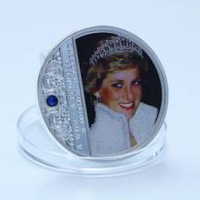 Christmas Gifts British Diana Princess Silver Coin Rose With Diamond Last Rose Professional Commemorative Token Coins 2024 - buy cheap