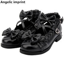 Zapatos de tacón bajo con estampado angelical para mujer, calzado de princesa, para estudiantes, fiesta, escuela, lacework 34-40 2024 - compra barato