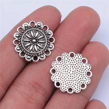 Tristana 20pcs 19x19mm Antique Silver Color Hollow Flower Pattern Charms Pendant For Jewelry Making DIY Jewelry Findings 2024 - buy cheap