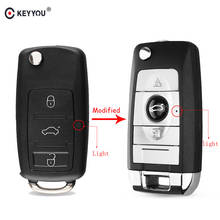 KEYYOU 3 Button Modified Folding Flip Car Key Shell For Volkswagen VW Golf 7 Jetta Passat Beetle Polo Bora Key Remote Auto Case 2024 - buy cheap