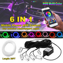 8M Car Interior Lighting Auto RGB LED Strips Ambient Light APP Bluetooth Control Auto Atmosphere Decorative Lamp with DIY Music 2024 - buy cheap