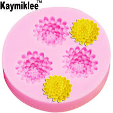 Kaymiklee-Molde de silicona 3D para pastel, herramientas de decoración de pasteles de arcilla Fondant con 3 agujeros y forma de Margarita de resina, M042 2024 - compra barato