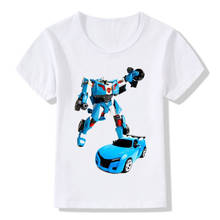 2019 crianças tobot imprimir engraçado camiseta crianças verão topos meninos/meninas roupas de manga curta casual bebê t camisa, ooo2179 2024 - compre barato