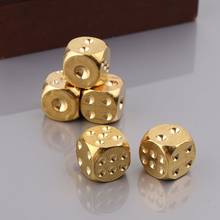 Brass Dices Solid Metal Polyhedral Club Bar Dice Playing Game Tool 15X15X15mm 2024 - buy cheap