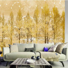 wellyu  papel de parede 3d  Custom wallpaper   Original autumn grove oil painting landscape background wall papel parede 2024 - buy cheap