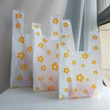 50pcs Portable Flower Shopping Bag Supermarket Birthday Party Plastic Bags With Handle Food Packaging Plastic Carrier Bags 2024 - buy cheap