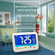 Pantalla LCD grande a Color para el hogar y la Oficina, Monitor de temperatura, despertador Digital, función de sincronización de reloj multifunción con fecha 2024 - compra barato