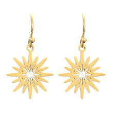 Miasol Luxury Gold Color 316L Stainless Steel Ear Piece Plain Star Charm Pendants Pendulum with Ball Women Hook Earring 2024 - buy cheap
