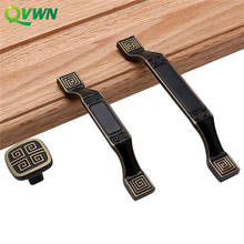 QVWN Chinese Style Black Handle Solid Zinc Alloy Chinese Handles Modern Simple Drawer Shoe Cabinet Wardrobe Door Handles 2024 - buy cheap