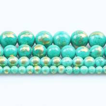 Cuentas espaciadoras redondas y Lisas para fabricación de joyas, abalorios de piedra de lapislázuli Jades de color verde y azul, para pulsera Diy de 15 pulgadas, 4/6/8/10mm 2024 - compra barato