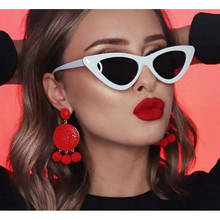 2019 fashion sunglasses woman brand Designer vintage retro triangular cat eye glasses oculos De Sol Transparent ocean uv400 2024 - buy cheap