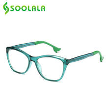 SOOLALA-gafas de lectura TR90 con bisagra cuadrada para mujer, anteojos de lectura con luz azul, aumento presbicia + 0,5 + 0,75 2024 - compra barato