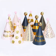 Chapéu de papel para aniversários de crianças, decoração de festa para meninos e meninas, formato de coroa de príncipe e princesa 2024 - compre barato