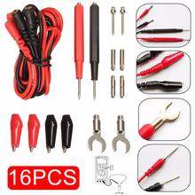 16pcs Multifunction Digital Multimeter Test Leads Probes Voltage Meter Cable Kit Copper Alligator Clip Accessories Set 2024 - buy cheap