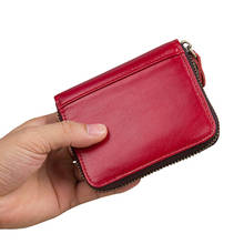 Billeteras de cuero genuino para hombre y mujer, bolsa de dinero corta, monederos de moda, tarjetero de crédito, monederos de negocios Retro, billetera masculina 2024 - compra barato