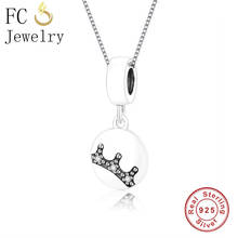 FC Jewelry 925 Sterling Silver Cute Small Crown Clear collares de circón mujeres chica mujer cadena gargantillas Navidad baratija 2024 - compra barato