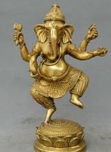 Chinese fengshui old Bronze Elephant god Ganesha god of wealth Mammon statue 2024 - buy cheap