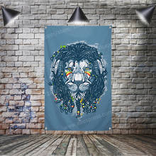 Personality Lion Flag Banner Reggae Polyester 5*3FT 144* 96CM Hang On The Wall 4 Grommets Custom Flag Indoor Colorful Lion 2024 - buy cheap