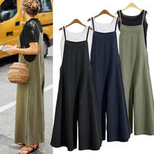 Women's Sling Solid Color Loose Wide-Leg Jumpsuit 2021 Spring New Girl Casual All-Match Cotton Soft Breathable Casual Jumpsuit 2024 - buy cheap