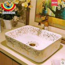 Rectangular Artistic Porcelain  Ceramic Bathroom Sink Countertop Wash Basin 2024 - buy cheap