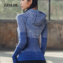 Women Running Jacket Long Sleeve Zipper Hooded Women's Yoga Shirts Tracksuit Elastic Breathable Running Training Coat 2024 - buy cheap