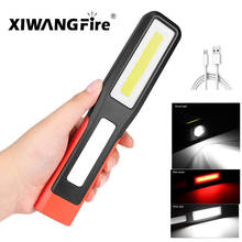 LED Torch USB Charging Lantern COB Working Inspection Light  Swivel Hook Magnetic Flashlight for Camping Car Repair Maintenance 2024 - купить недорого