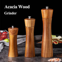 Moedor manual de sal e pimenta, em madeira natural, conjunto de temperos para cozinha de acácia 2024 - compre barato